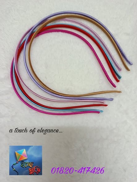 স্যাটিন হেডব্যান্ড ১০-কালার সেট — Satin Headbands (10-Colour Set)